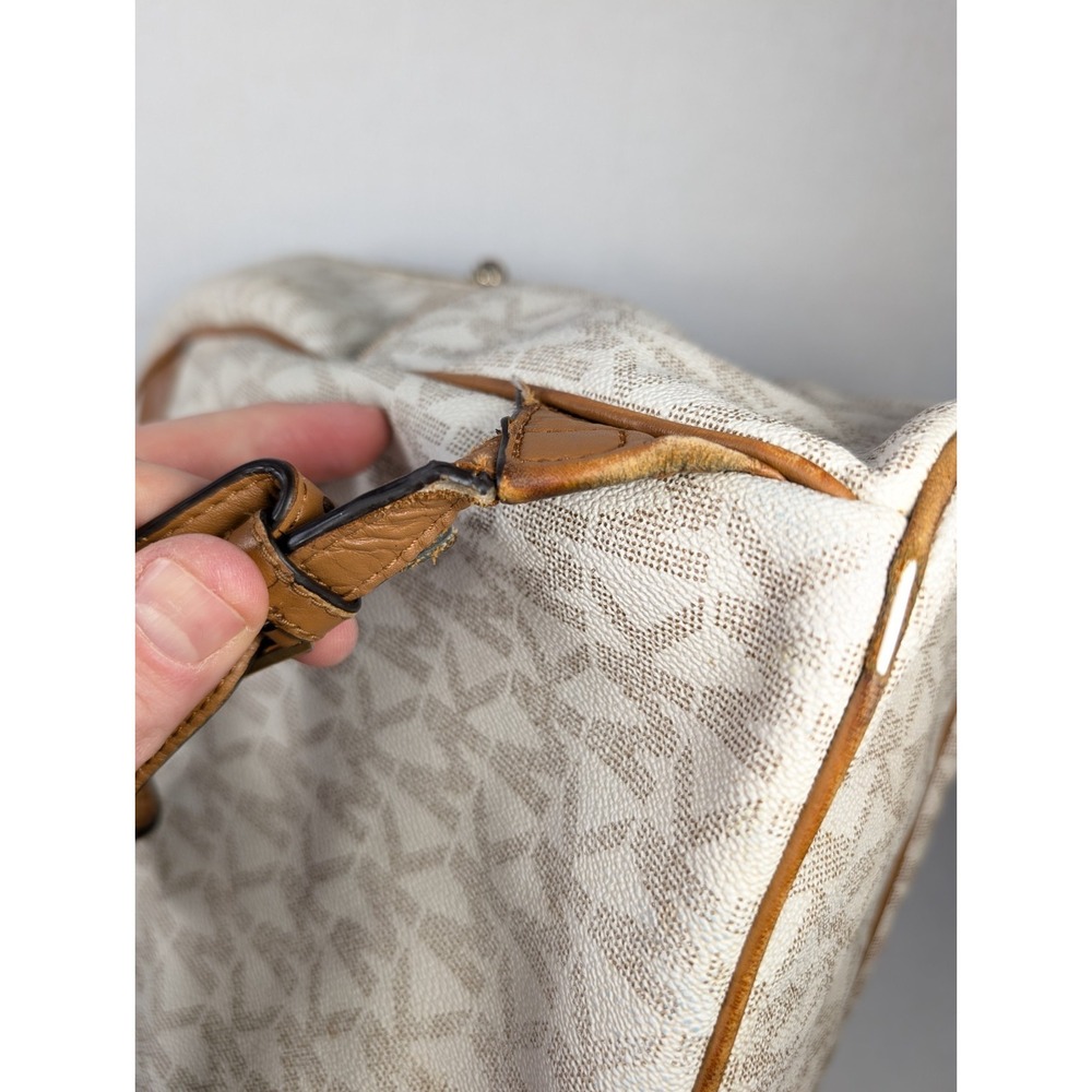 Michael Kors Backpack READ Signature Leather White Cream Beige - Picture 14 of 16